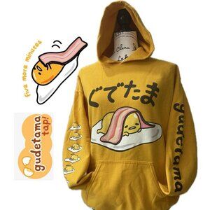 GUDETAMA KAWAII SANRIO HOODIE THE LAZY EGG SWEATSHIRT SIZE MEDIUM